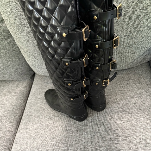 Hunter Refined Quilted Over The Knee Boots Size - Picture 13 of 14